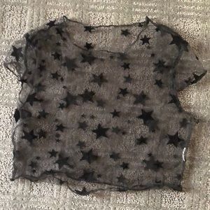 Mesh crop top with stars
